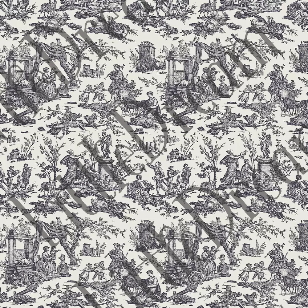 Photoshopパターン　Toilesdejouy フレンチクラシックなシームレスパターン素材 - 画像 (2)