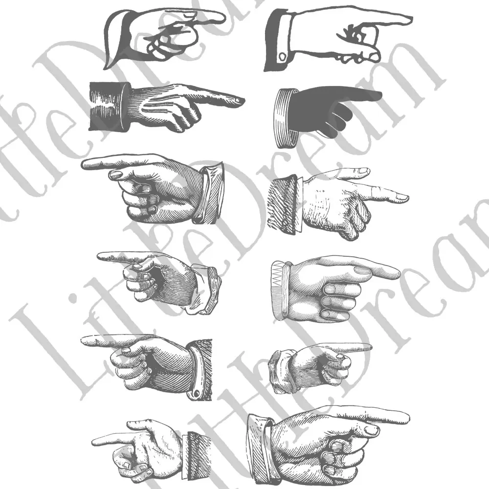 【ベクター】Pointing Hands 指差しイラスト素材【png】 - 画像 (5)