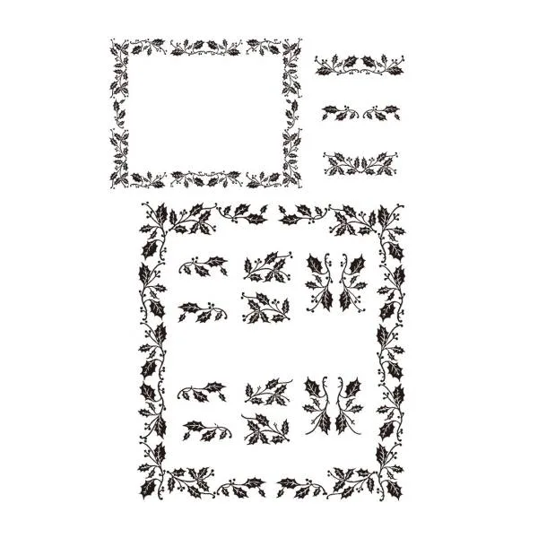 ベクター】クリスマスフレーム Vintage Christmas Frame 76枚【png