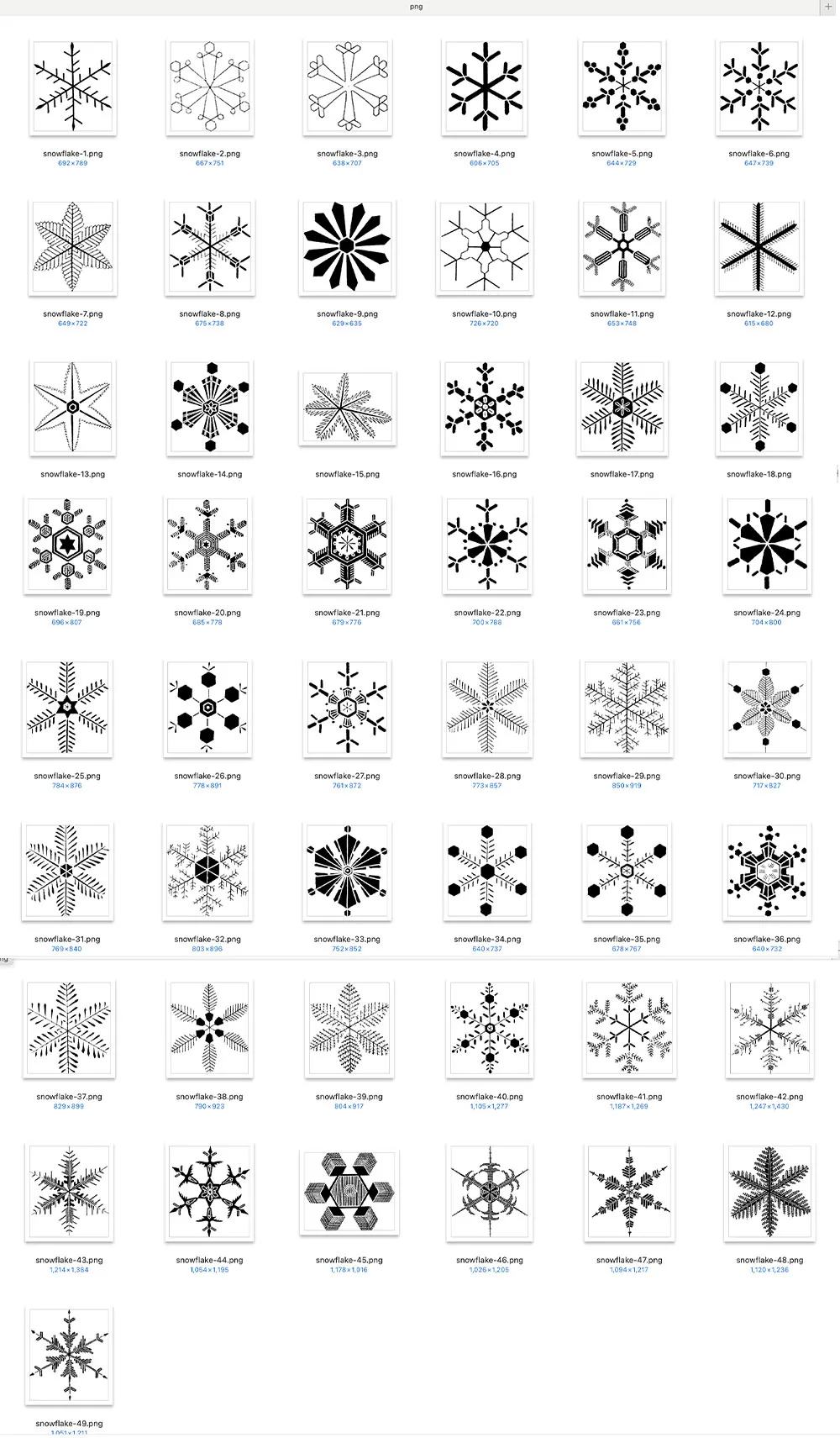 【Photoshopブラシ】SnowFlake 雪の結晶 49枚【png,abr】 - 画像 (7)