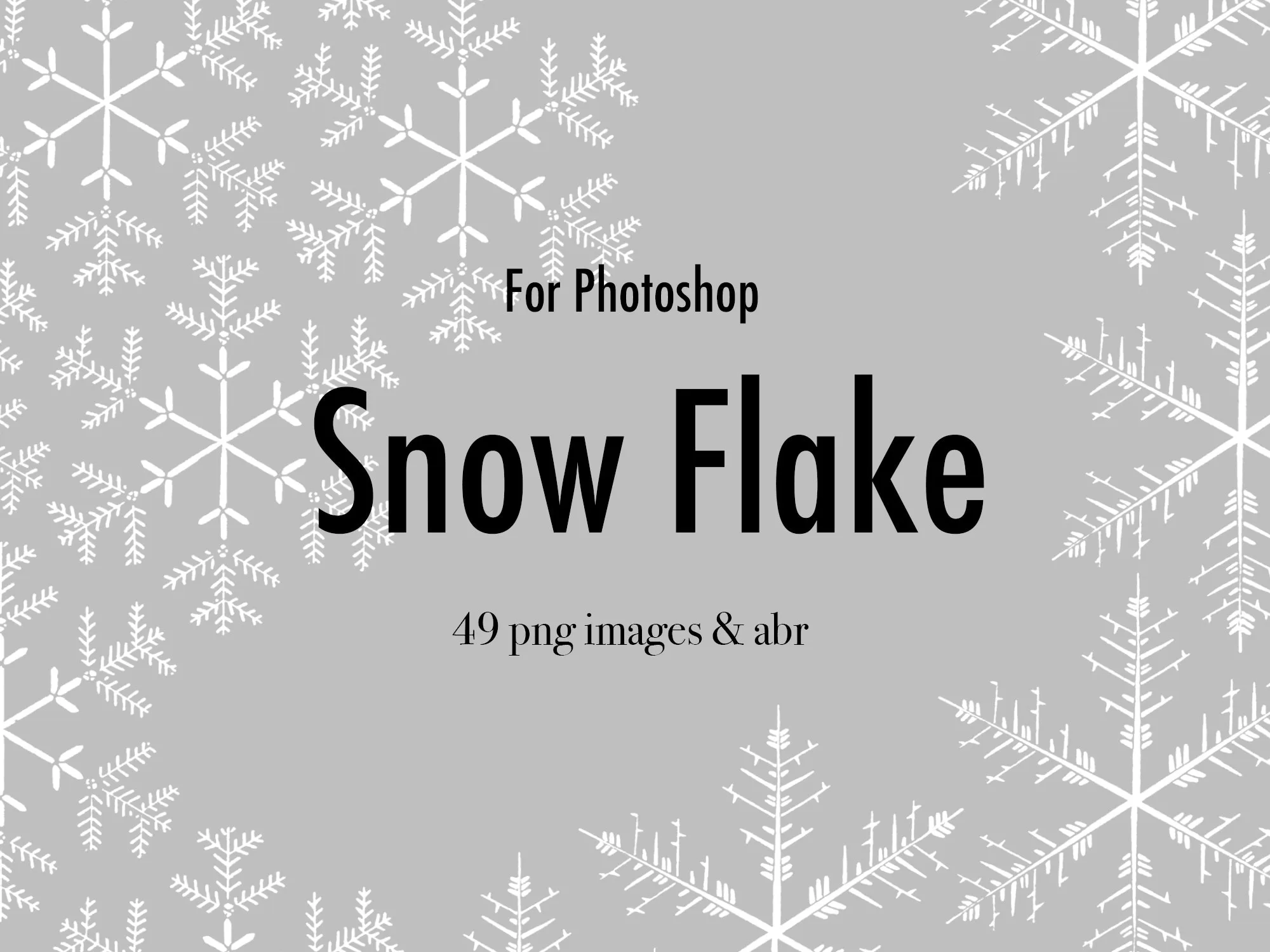 【Photoshopブラシ】SnowFlake 雪の結晶 49枚【png,abr】