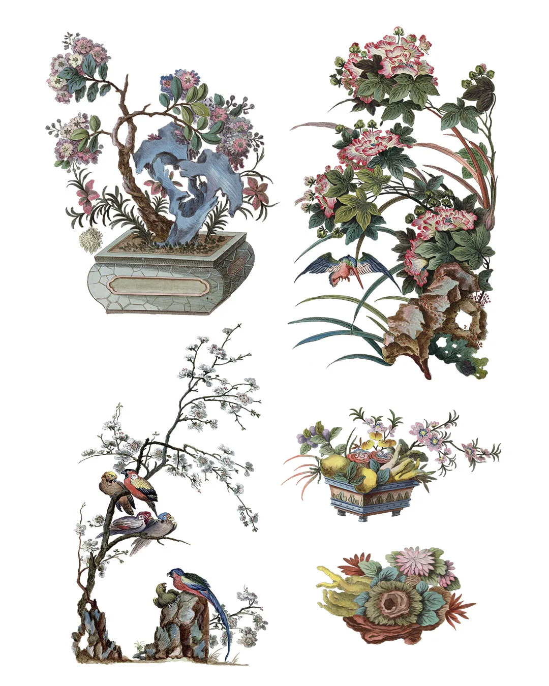 シノワズリの花 Chinoiserie flowers 128枚【png】 - 画像 (6)