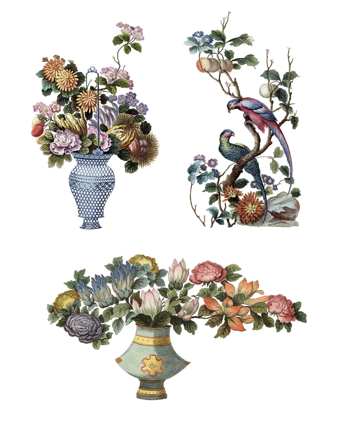 シノワズリの花 Chinoiserie flowers 128枚【png】 - 画像 (3)