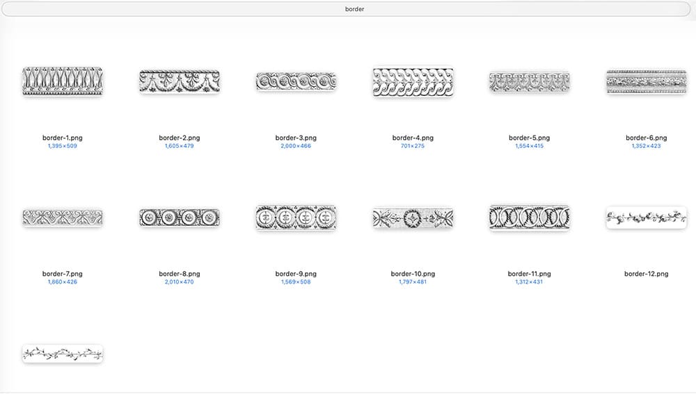 【Photoshopブラシ・パターン】French ornament frame and border フレンチオーナメントフレームアンドボーダー【png,abr,pat】 - 画像 (11)