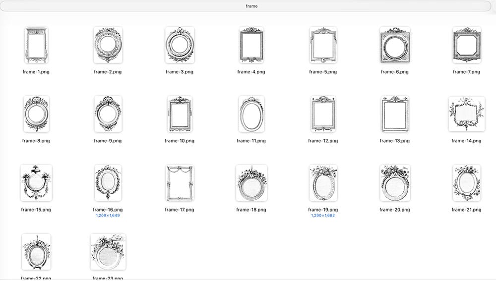 【Photoshopブラシ・パターン】French ornament frame and border フレンチオーナメントフレームアンドボーダー【png,abr,pat】 - 画像 (10)